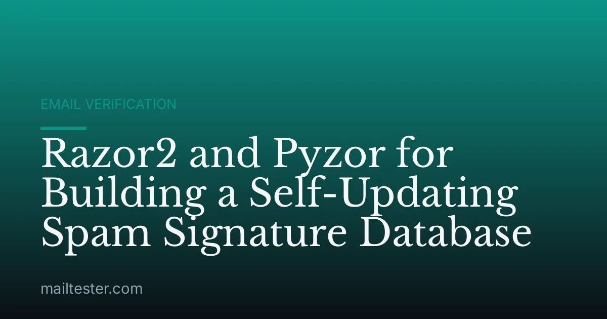 Razor2 and Pyzor for Building a Self-Updating Spam Signature Database