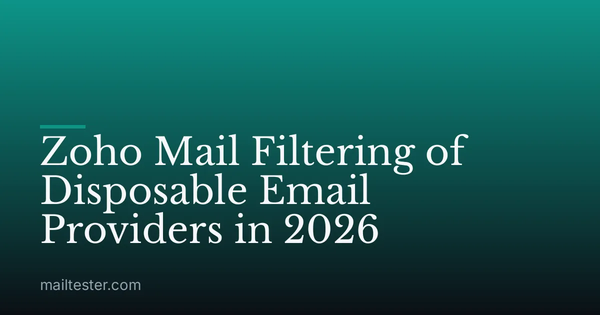 Zoho Mail Filtering of Disposable Email Providers in 2026