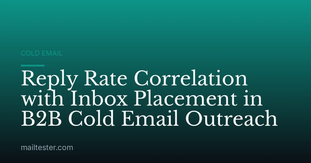 Reply Rate Correlation with Inbox Placement in B2B Cold Email Outreach