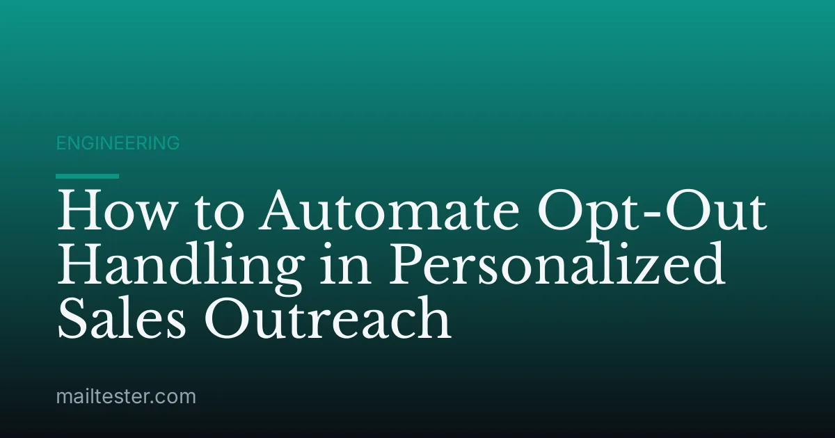 How to Automate Opt-Out Handling in Personalized Sales Outreach