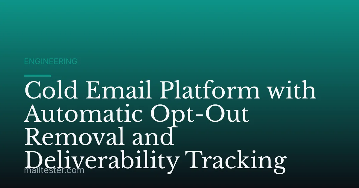 Cold Email Platform with Automatic Opt-Out Removal and Deliverability Tracking