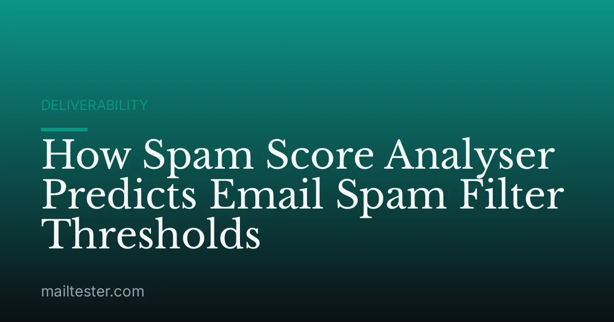 How Spam Score Analyser Predicts Email Spam Filter Thresholds