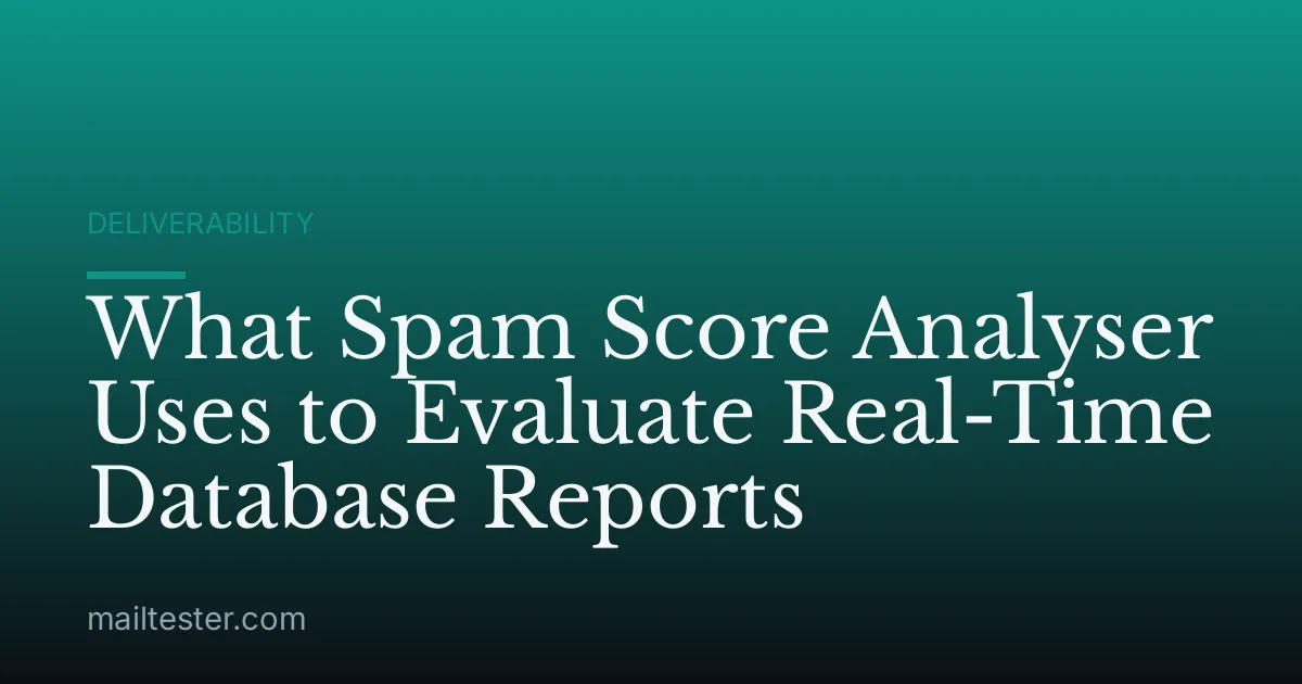 What Spam Score Analyser Uses to Evaluate Real-Time Database Reports