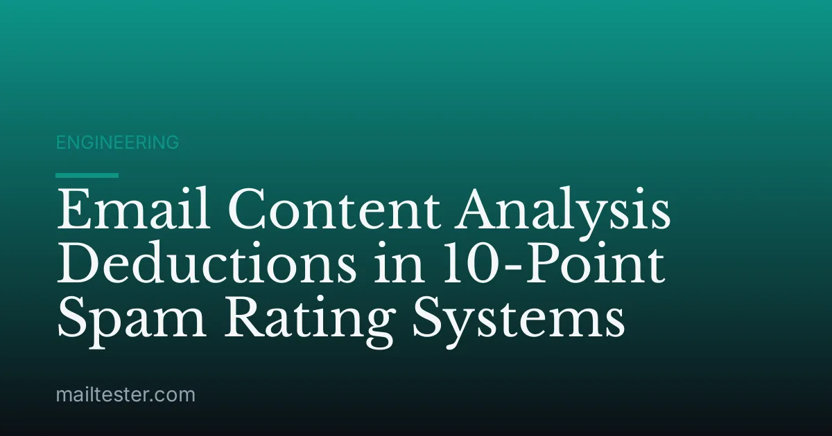 Email Content Analysis Deductions in 10-Point Spam Rating Systems