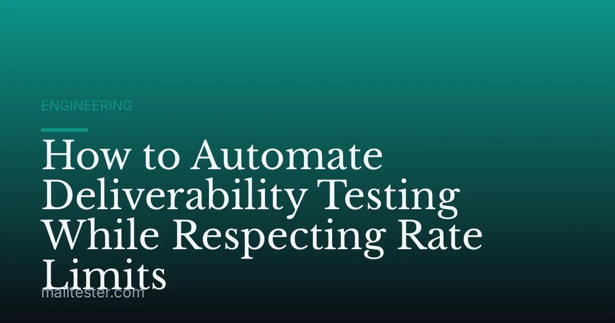 How to Automate Deliverability Testing While Respecting Rate Limits