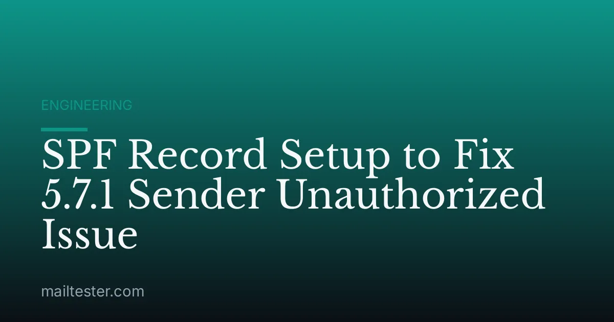 SPF Record Setup to Fix 5.7.1 Sender Unauthorized Issue