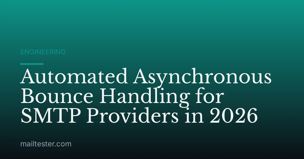 Automated Asynchronous Bounce Handling for SMTP Providers in 2026