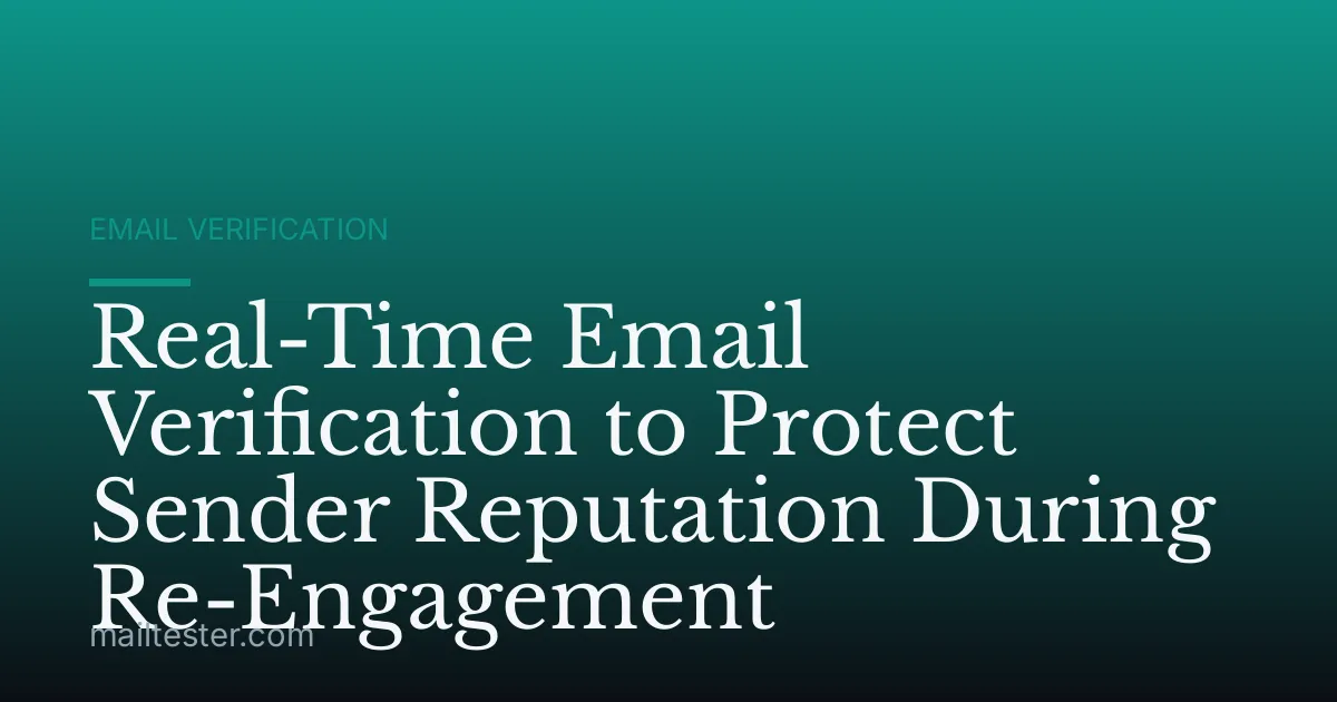 Real-Time Email Verification to Protect Sender Reputation During Re-Engagement