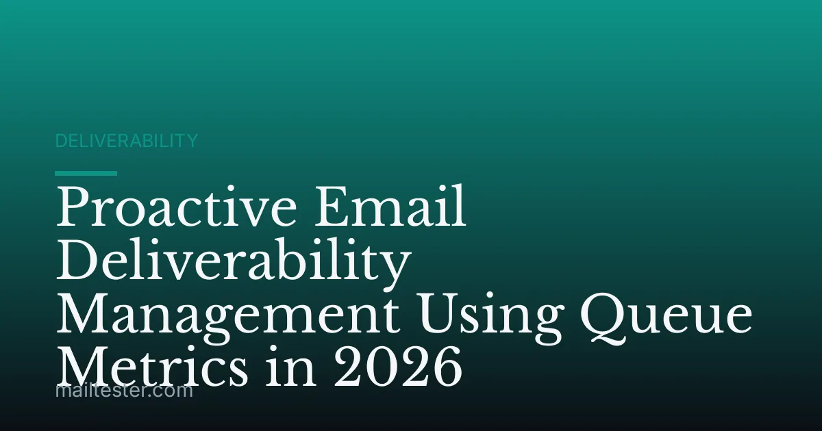 Proactive Email Deliverability Management Using Queue Metrics in 2026