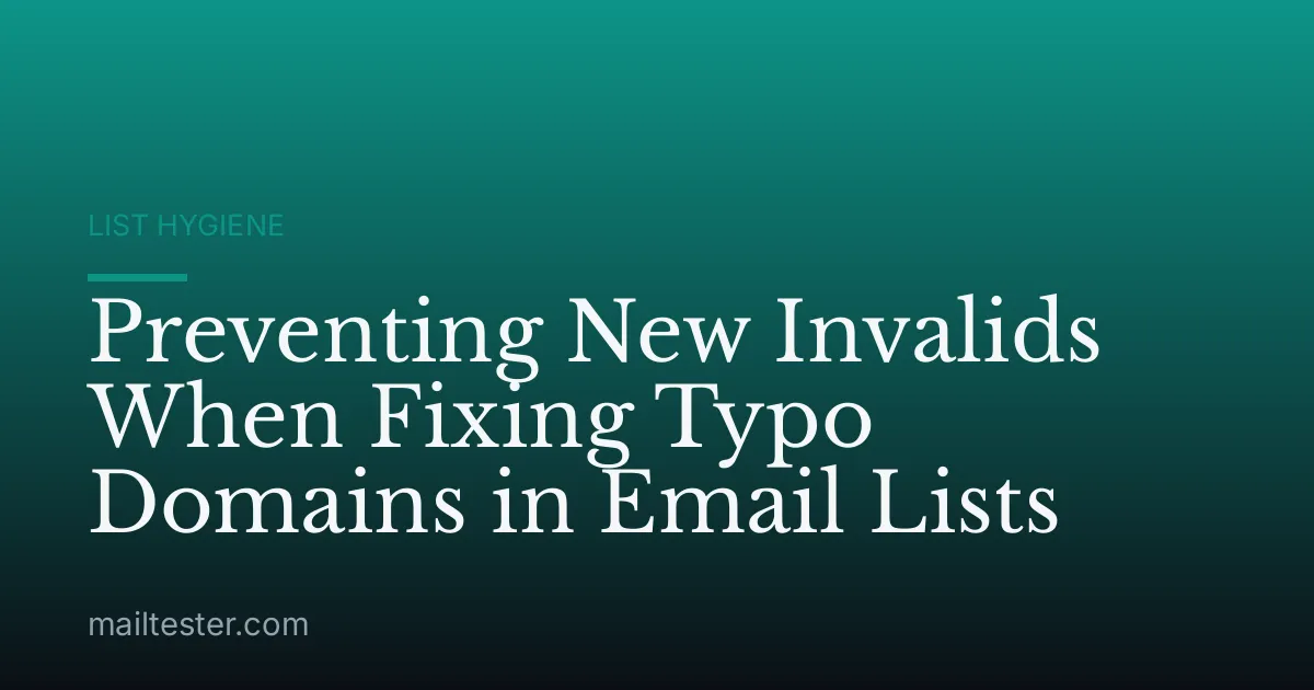 Preventing New Invalids When Fixing Typo Domains in Email Lists