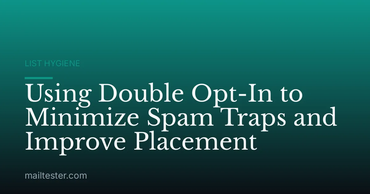 Using Double Opt-In to Minimize Spam Traps and Improve Placement