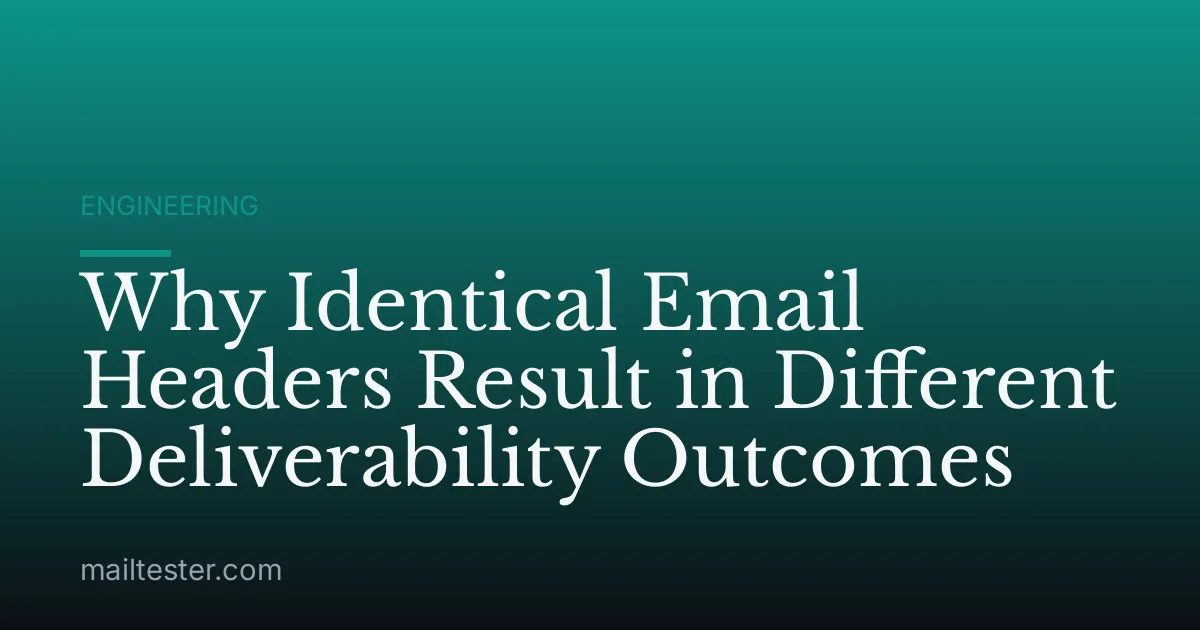 Why Identical Email Headers Result in Different Deliverability Outcomes