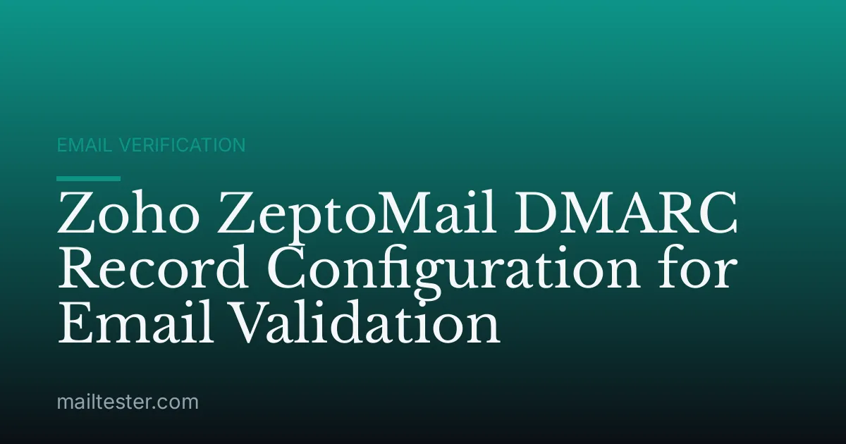 Zoho ZeptoMail DMARC Record Configuration for Email Validation