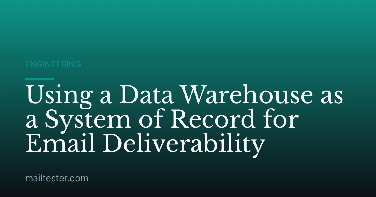 Using a Data Warehouse as a System of Record for Email Deliverability