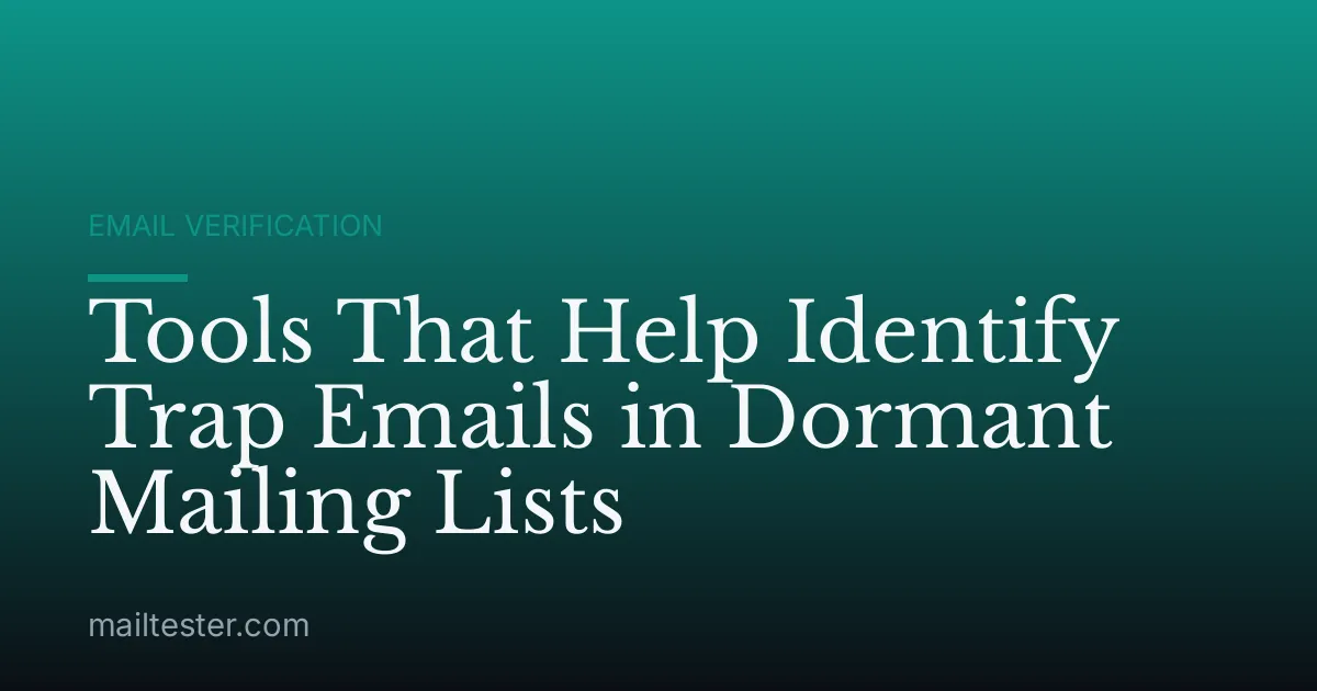 Tools That Help Identify Trap Emails in Dormant Mailing Lists