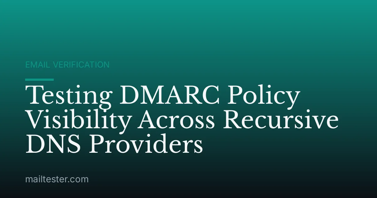 Testing DMARC Policy Visibility Across Recursive DNS Providers