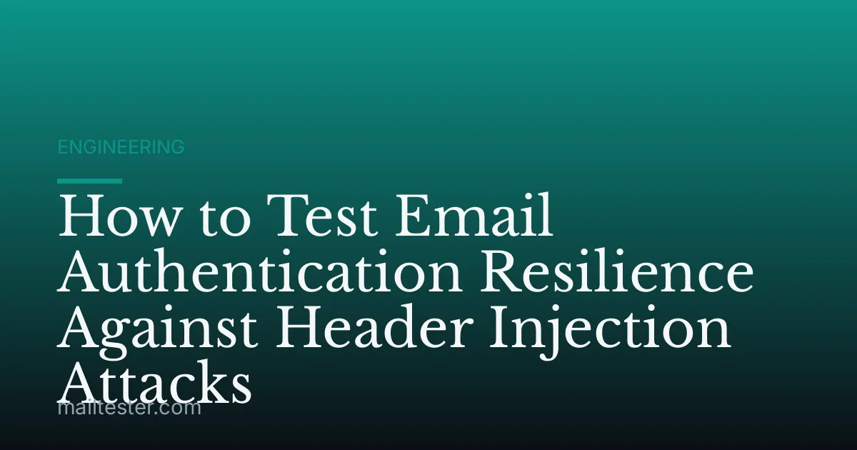 How to Test Email Authentication Resilience Against Header Injection Attacks