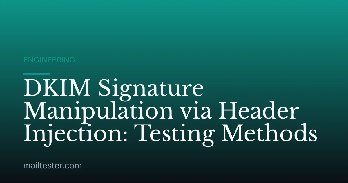 DKIM Signature Manipulation via Header Injection: Testing Methods
