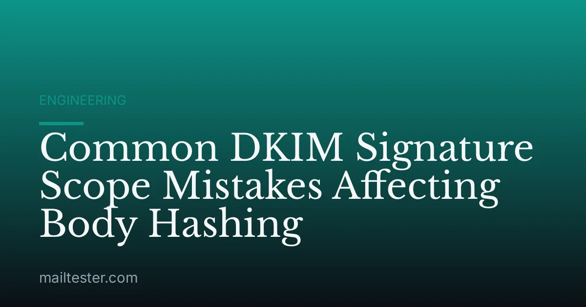 Common DKIM Signature Scope Mistakes Affecting Body Hashing