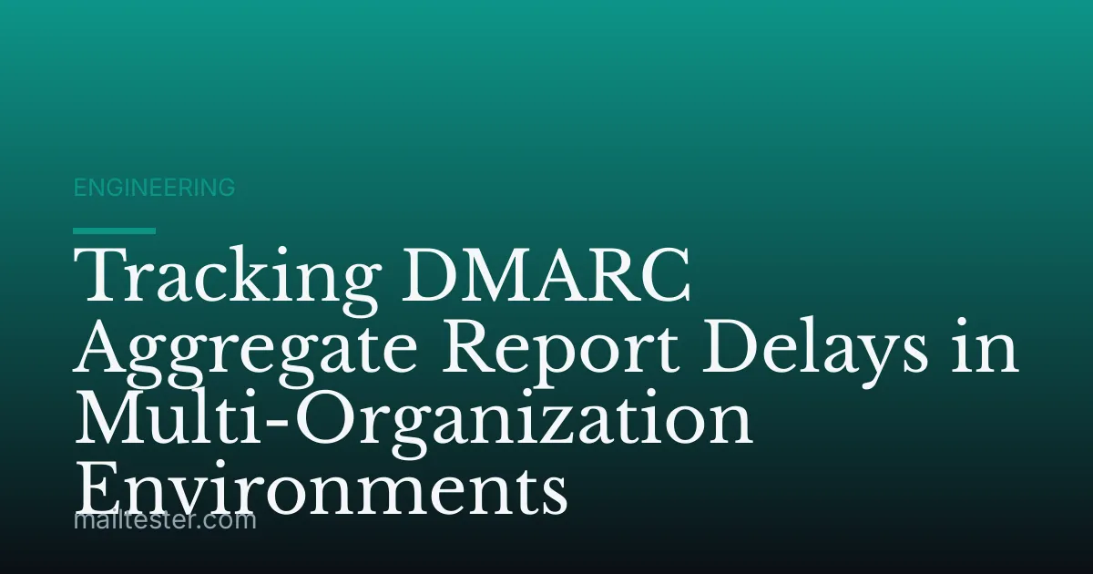 Tracking DMARC Aggregate Report Delays in Multi-Organization Environments