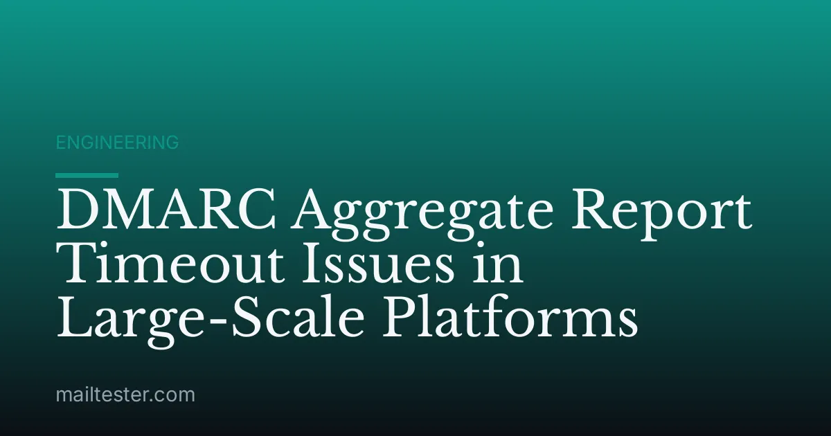 DMARC Aggregate Report Timeout Issues in Large-Scale Platforms