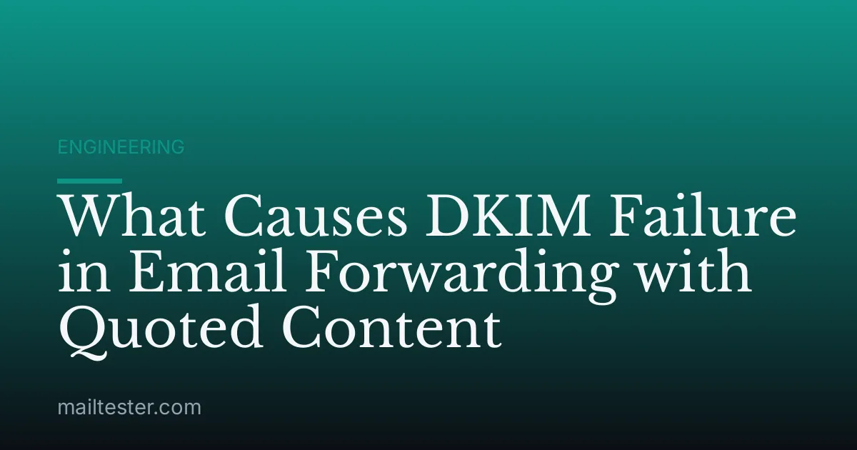 What Causes DKIM Failure in Email Forwarding with Quoted Content
