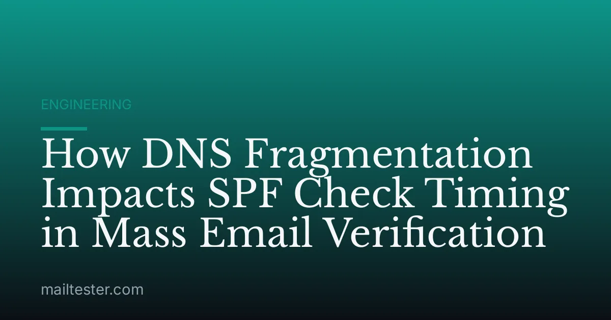 How DNS Fragmentation Impacts SPF Check Timing in Mass Email Verification