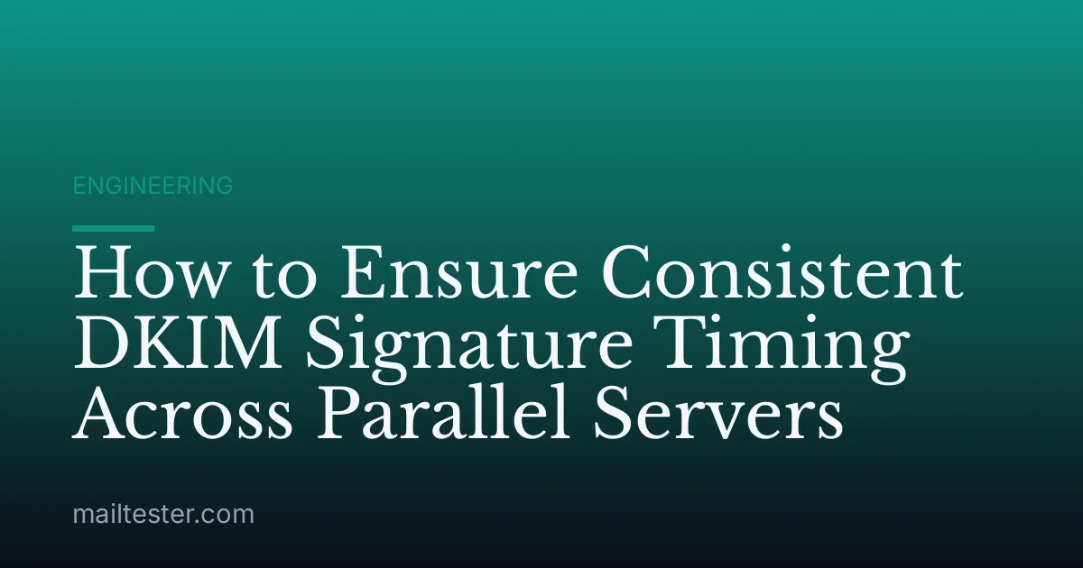 How to Ensure Consistent DKIM Signature Timing Across Parallel Servers