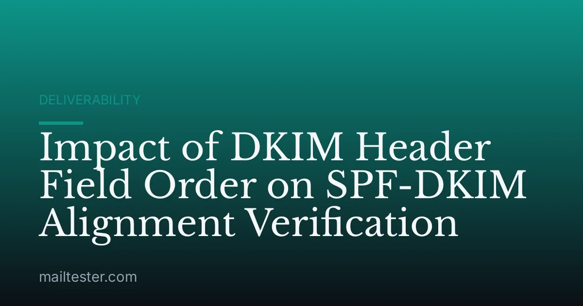Impact of DKIM Header Field Order on SPF-DKIM Alignment Verification