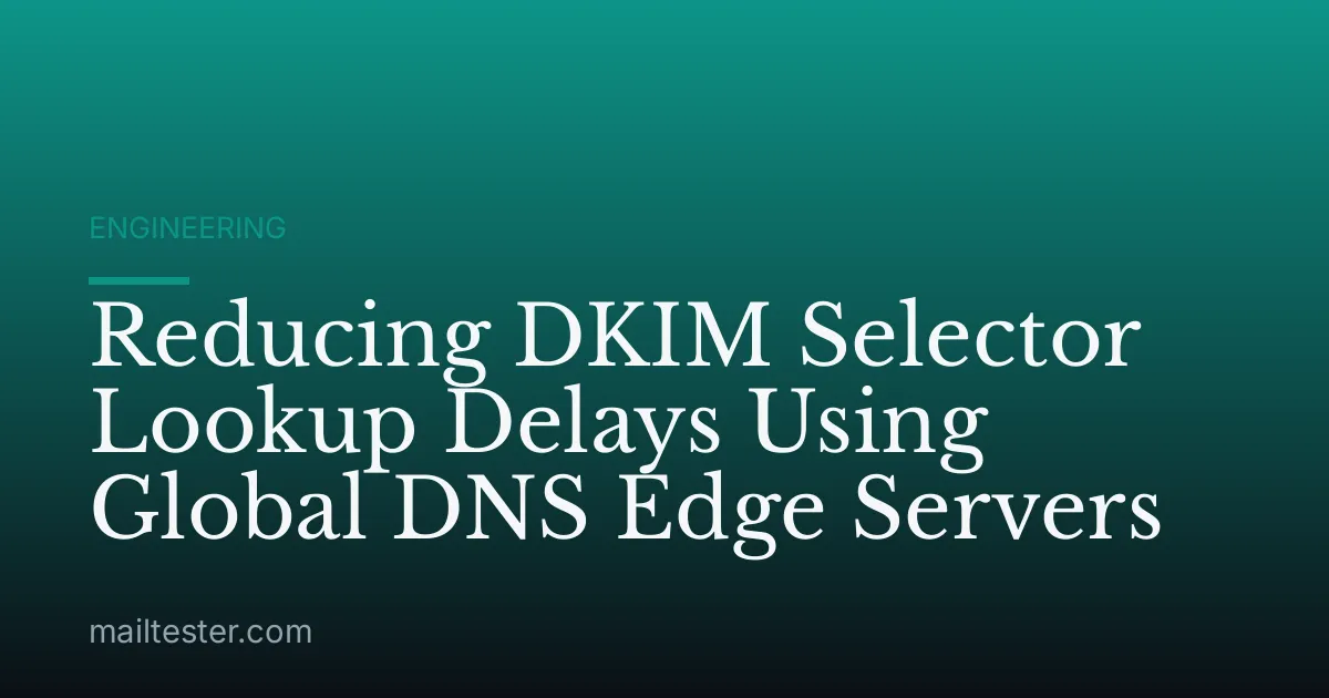 Reducing DKIM Selector Lookup Delays Using Global DNS Edge Servers