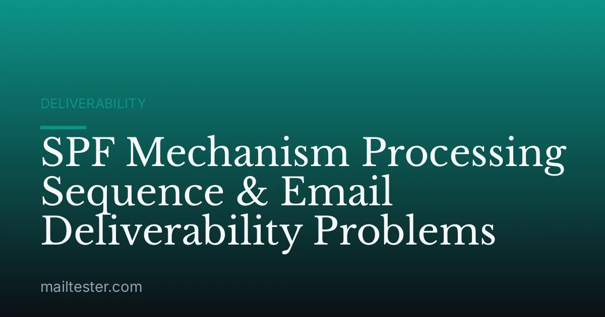 SPF Mechanism Processing Sequence & Email Deliverability Problems