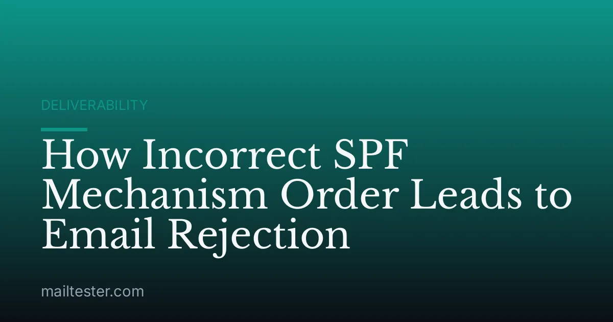 How Incorrect SPF Mechanism Order Leads to Email Rejection