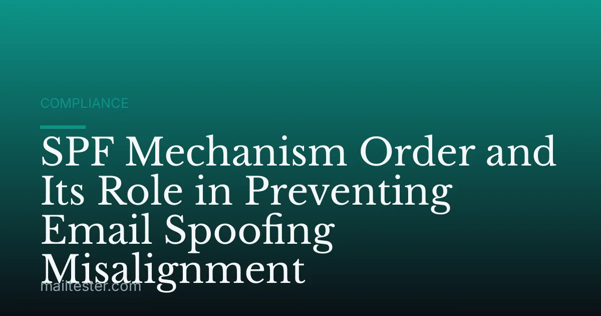 SPF Mechanism Order and Its Role in Preventing Email Spoofing Misalignment