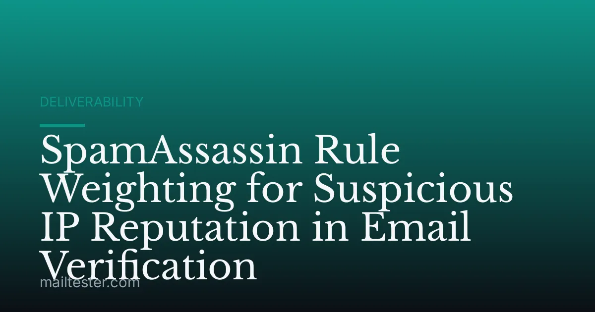 SpamAssassin Rule Weighting for Suspicious IP Reputation in Email Verification