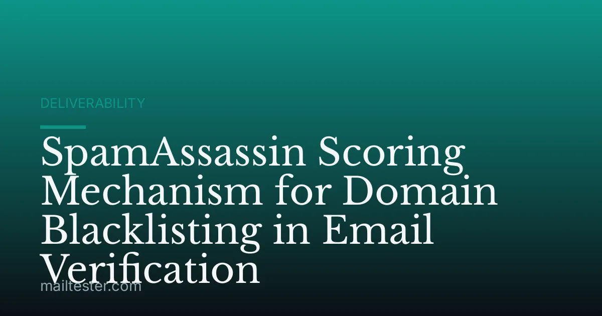 SpamAssassin Scoring Mechanism for Domain Blacklisting in Email Verification