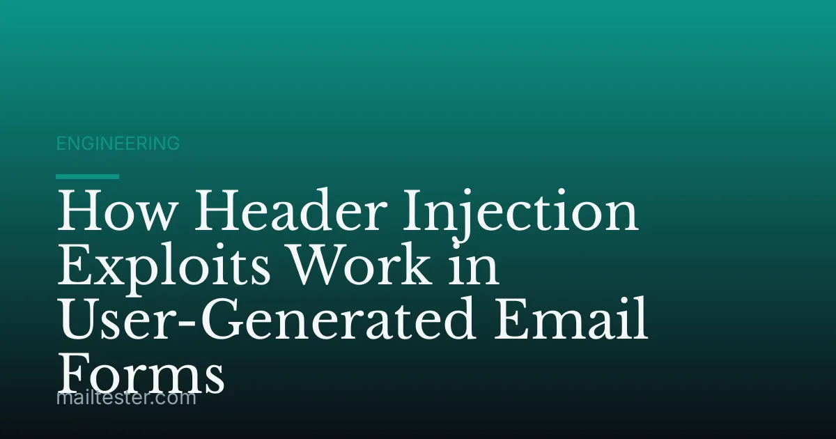 How Header Injection Exploits Work in User-Generated Email Forms