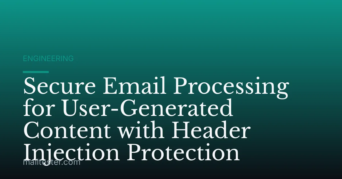 Secure Email Processing for User-Generated Content with Header Injection Protection