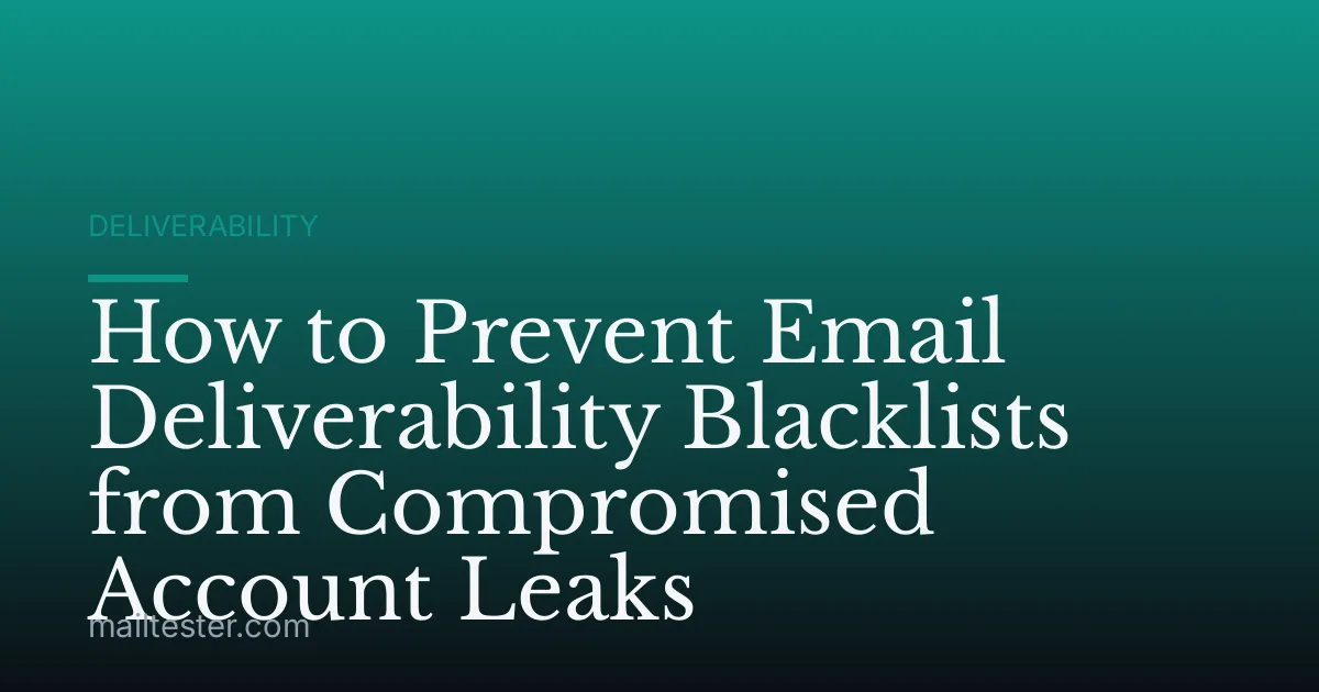 How to Prevent Email Deliverability Blacklists from Compromised Account Leaks