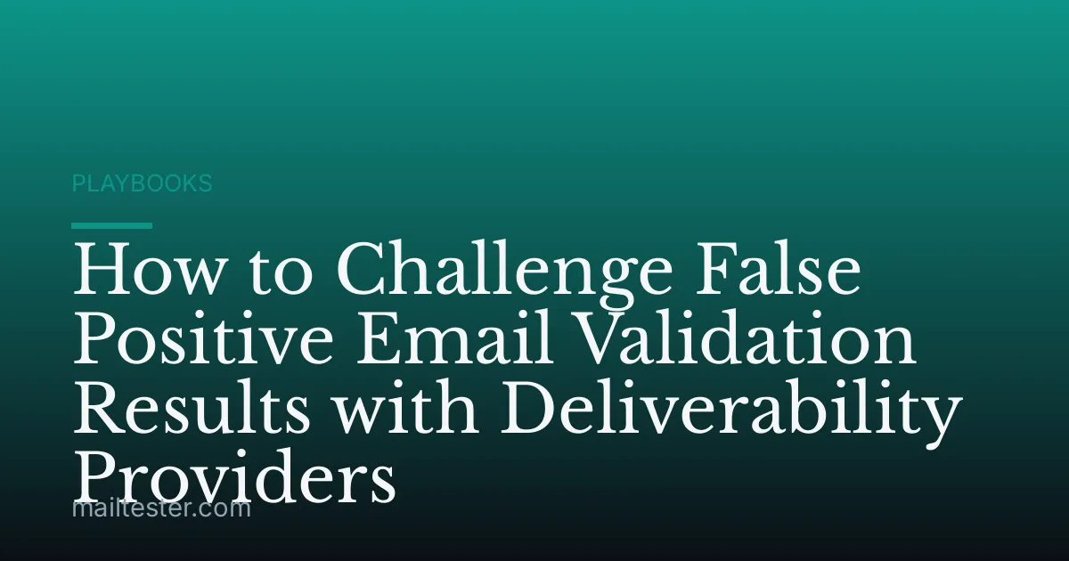 How to Challenge False Positive Email Validation Results with Deliverability Providers