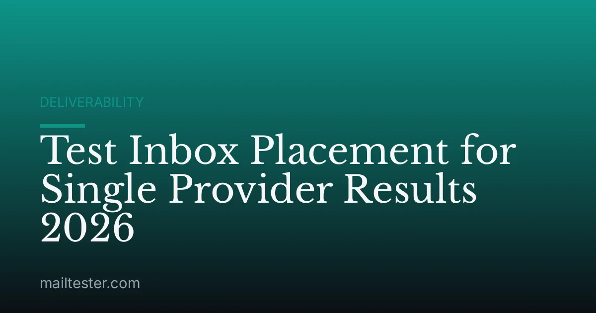 Test Inbox Placement for Single Provider Results 2026