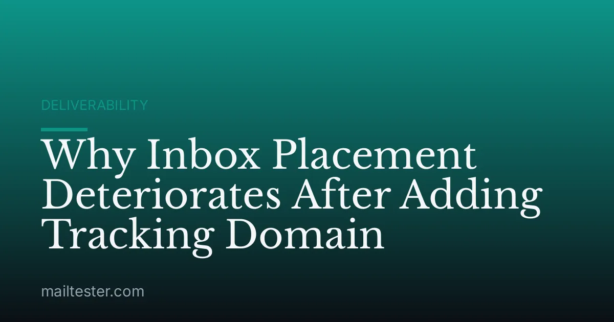 Why Inbox Placement Deteriorates After Adding Tracking Domain