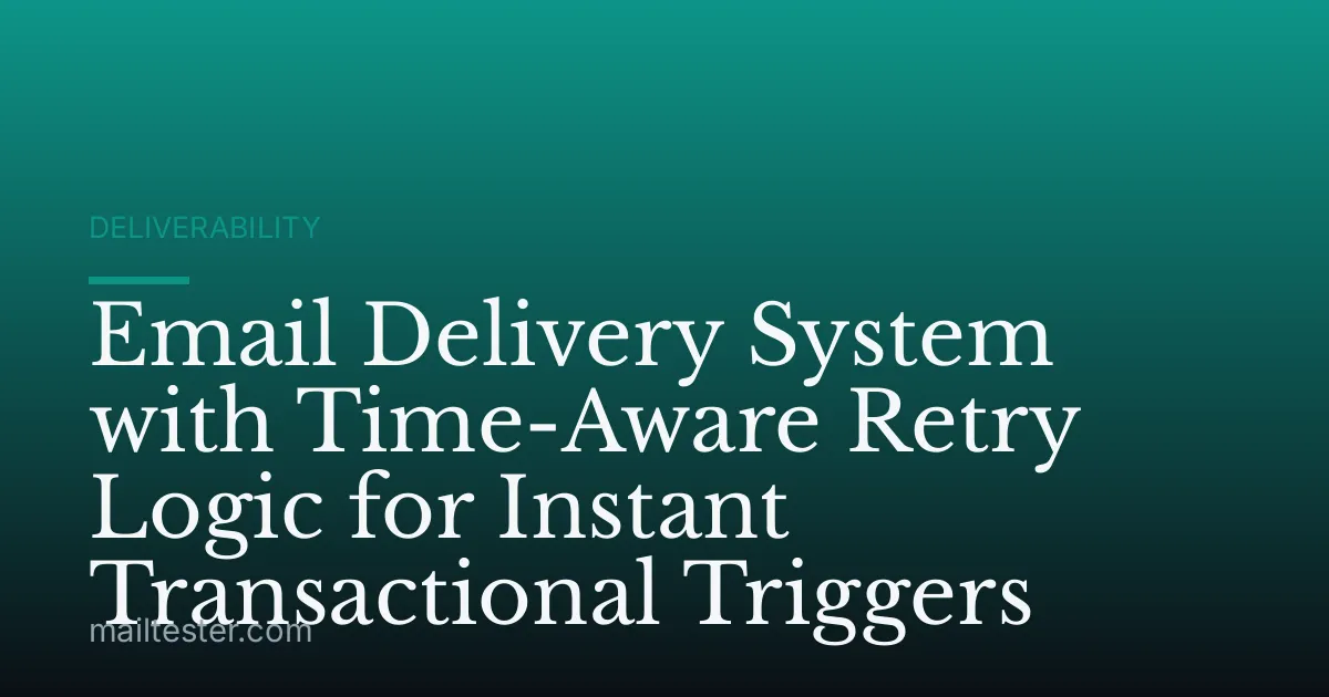 Email Delivery System with Time-Aware Retry Logic for Instant Transactional Triggers