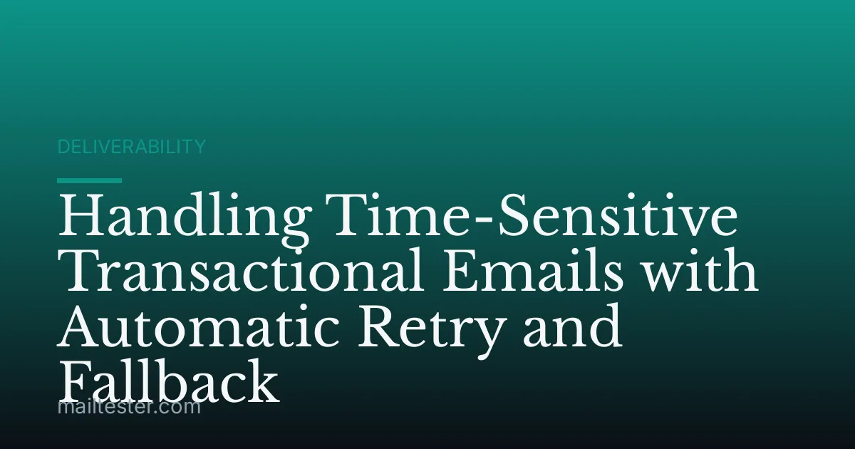 Handling Time-Sensitive Transactional Emails with Automatic Retry and Fallback