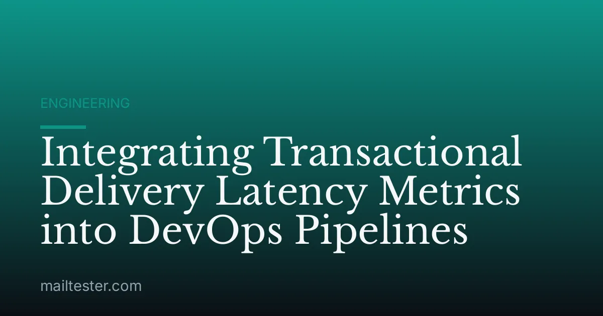 Integrating Transactional Delivery Latency Metrics into DevOps Pipelines