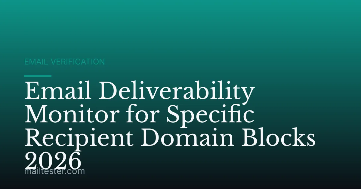 Email Deliverability Monitor for Specific Recipient Domain Blocks 2026
