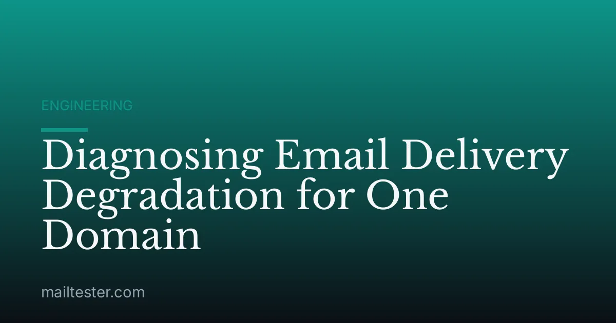 Diagnosing Email Delivery Degradation for One Domain
