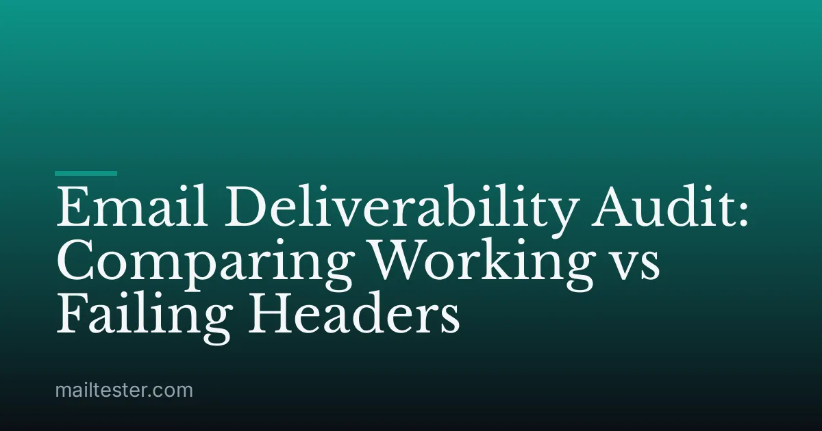 Email Deliverability Audit: Comparing Working vs Failing Headers