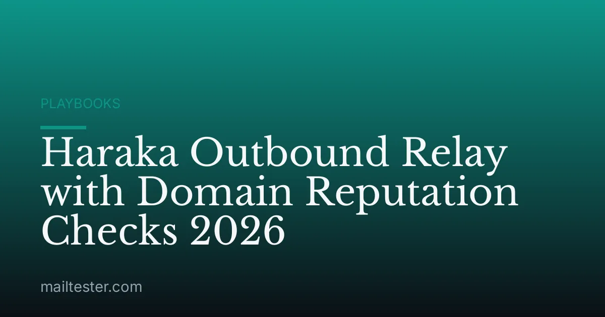 Haraka Outbound Relay with Domain Reputation Checks 2026
