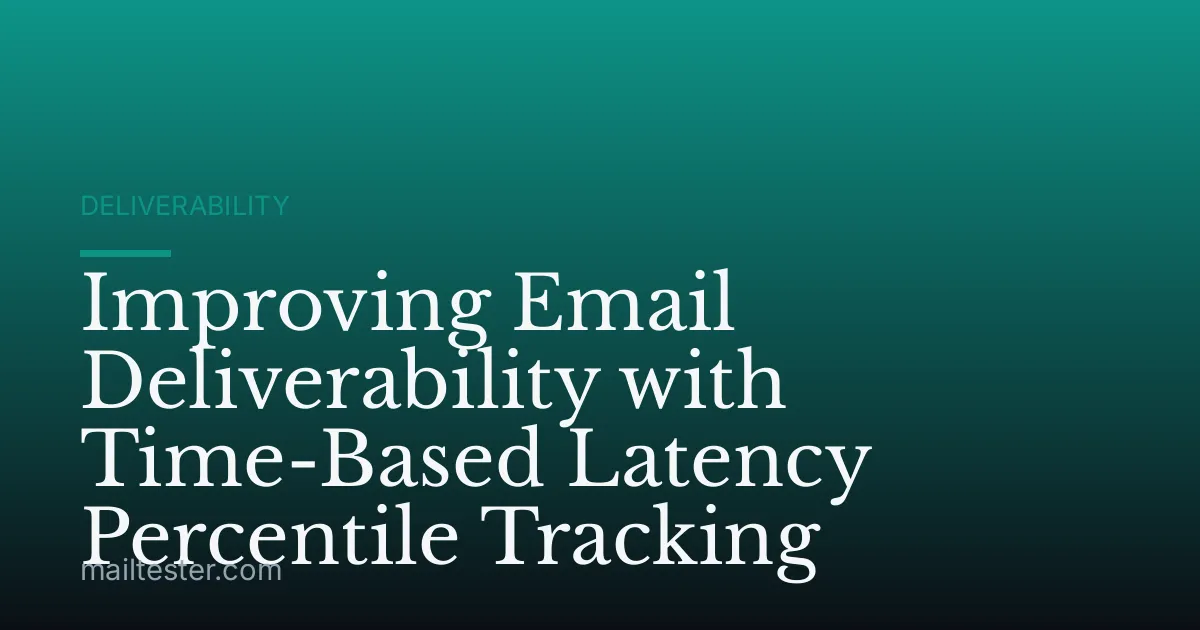 Improving Email Deliverability with Time-Based Latency Percentile Tracking