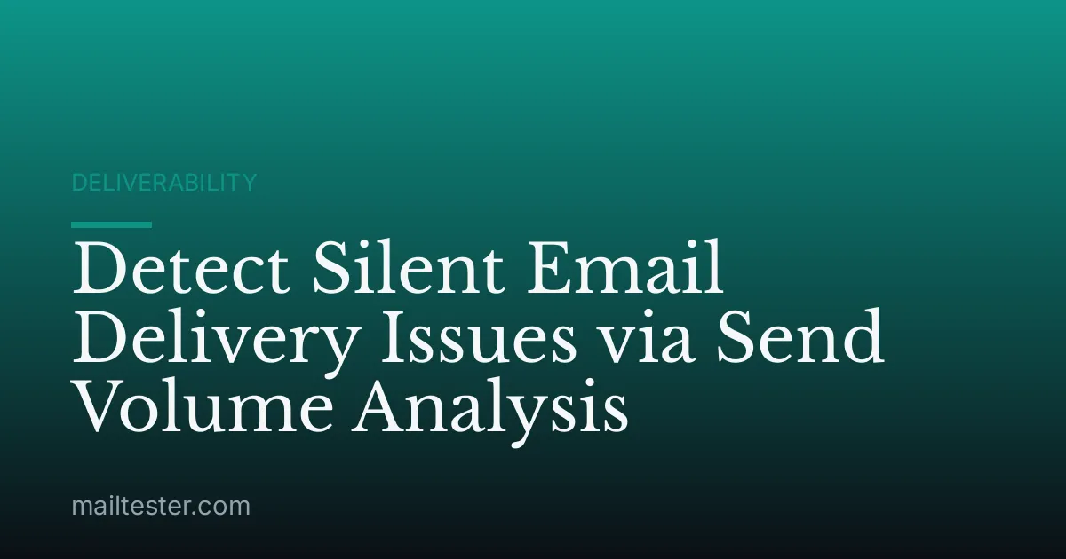 Detect Silent Email Delivery Issues via Send Volume Analysis